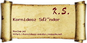 Kornidesz Sándor névjegykártya