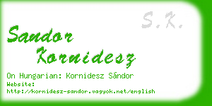 sandor kornidesz business card
