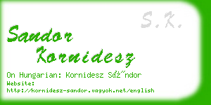 sandor kornidesz business card